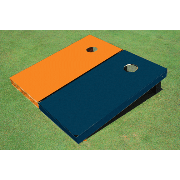 Orange And Navy Solid Custom Cornhole Board