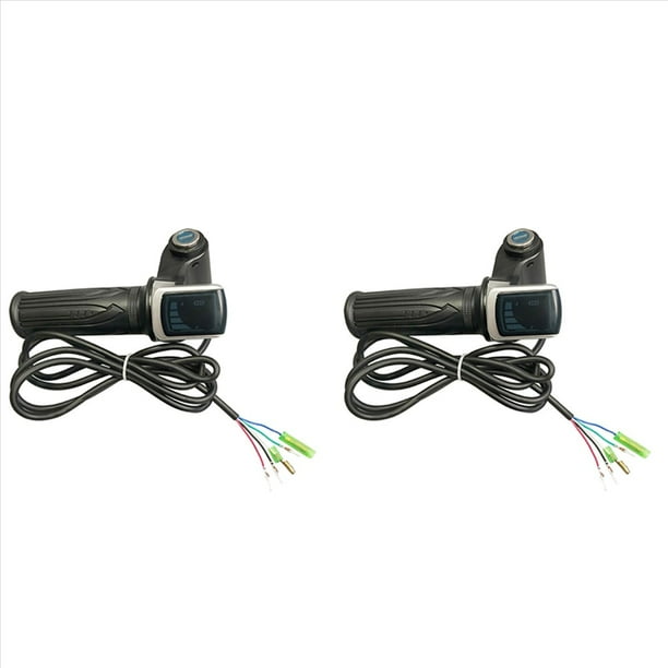 2X Acelerador de de Bicicleta para Acelerador de Bicicleta Eléctrica 48V Acelerador de Manejar de Gas Llave de Bloqueo de Pantalla LCD