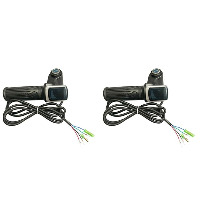 2X Acelerador de de Bicicleta para Acelerador de Bicicleta Eléctrica 48V Acelerador de Manejar de Gas Llave de Bloqueo de Pantalla LCD