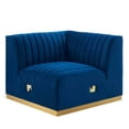 thumbnail image 2 of Modway Conjure Channel Tufted Performance Velvet Left Corner Chair in Gold/Navy, 2 of 6