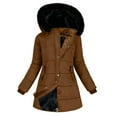 thumbnail image 4 of ZACPNCV Womens Puffer Jacket Long Sleeve Solid Color Hooded Casual Winter Coat for Cold Days, 4 of 9