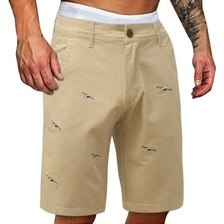 

dmqupv plus Size Cargo Pants Men Casual Multi Straight Short Pant Solid Color Outdoor Overall Trouser Scrub Pants for Men Khaki XX-Large