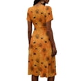 thumbnail image 5 of Women's Halloween Midi Dresses Spider Webeb Ghost V Neck Spooky Sundress Witch Hat Pumpkin Short Sleeve Funny Dresses, 3XL, 5 of 5