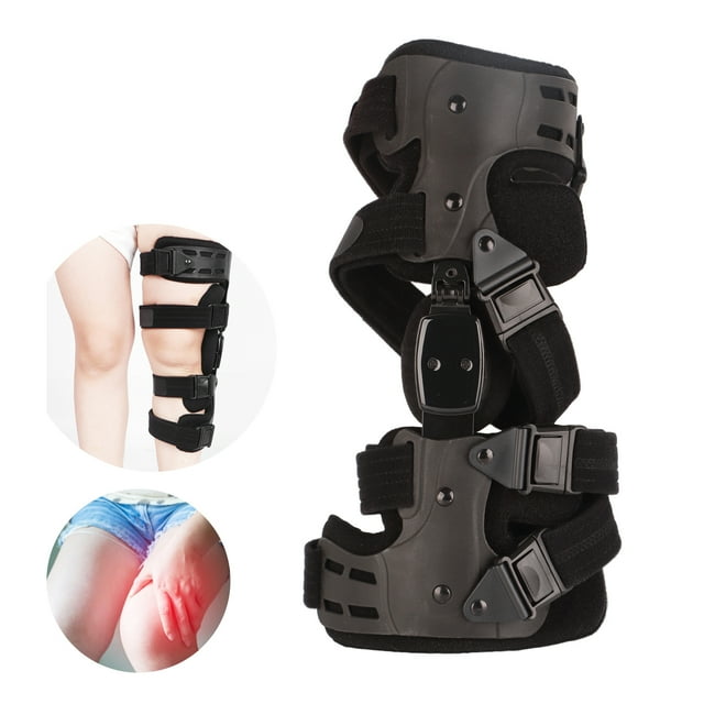 Support Stable du Genou, Genouillère de Décompression de 15,7 Pouces et Genouillère Professionnelle Articulée Réglable pour Hommes et Femmes pour un Soutien Maximal de la Douleur au Genou et une Récupération Rapide