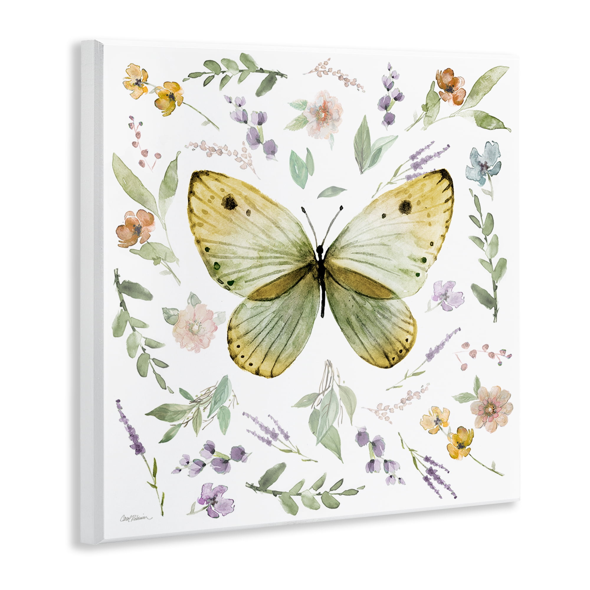 Stupell Industries Chic Cottage Butterfly Animals Painting Unframed Art Print Wall Art, 12 x 12