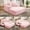 Baby Pink, variant on Plush Corduroy Chaise Lounge Chair, Frameless Convertible Sofa Bed with Storage Pocket, Soft Compression Foam & 3 Pillows for Small Living Areas,Purple