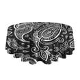 thumbnail image 5 of Black Paisley Pattern Round Tablecloth 60"x60",Wrinkle Wipeable Table Cloth for Kitchen Dining Room Picnic Patio Party, 5 of 6