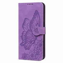 Dteck Galaxy S21 Plus Wallet Case, [Butterfly & Flower Embossed] PU Leather Wallet Case Flip Protective Phone Cover with Card Slots and Kickstand for Samsung Galaxy S21 Plus, Purple