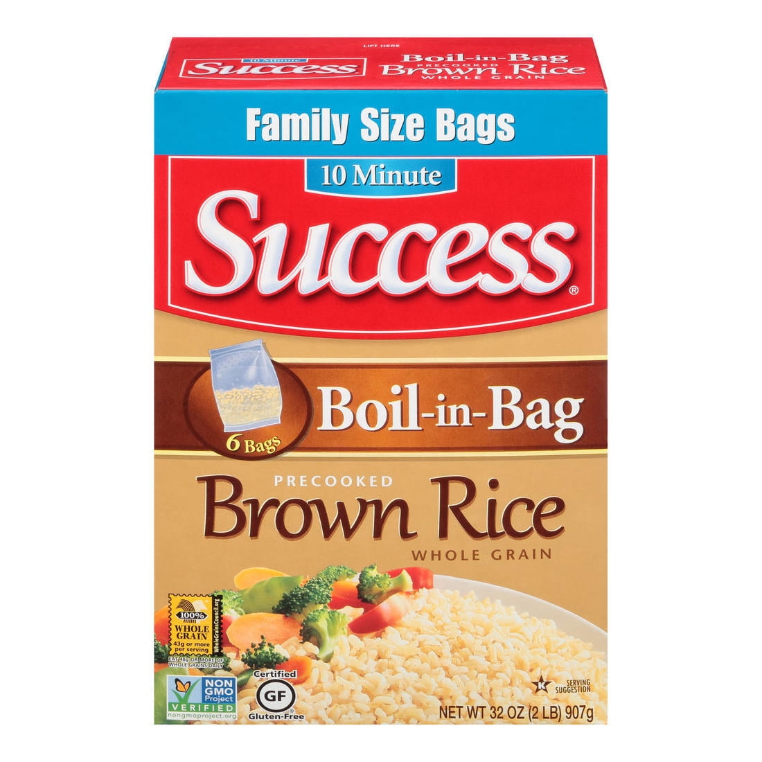 Success Rice Boil-in-Bag Whole Grain Brown Rice 32 oz