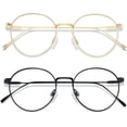 thumbnail image 3 of Gafas de bloqueo de luz azul para hombres y mujeres, cara pequeña, ordenador, bloqueador de luz azul transparente, marco de Metal súper ligero redondo, 3 of 4