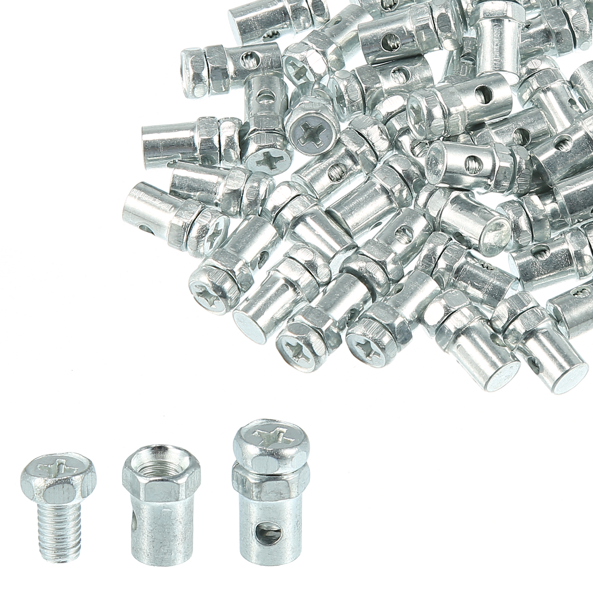 Unique Bargains 50Pcs 5mm Thread Dia Brake Cable Wire Solderless Nipple Screw
