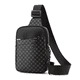 thumbnail image 1 of Bolso Bandolera De Cuero Impermeable Con Estampado De Cuadro Belug, Gris NEGRO, 1 of 5