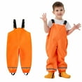 thumbnail image 3 of Kids Waterproof Rain Pants with Suspenders, Toddler Boys Girls Windbreaker Jumpsuits, Outerwear Girls Bottoms 2-7 Y, 3 of 5