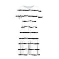 thumbnail image 6 of Sakmal Casual Summer Dresses for Women Crew Neck White Long Short Sleeve Striped Tiered Loose Fit with Pocket Sundress, 6 of 6