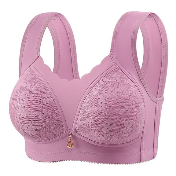 Zpanxa Seamless Everyday Bra for Plus Size Women Crisscross Back Lace Push Up Full Coverage Comfort No Show Bra