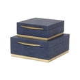 thumbnail image 2 of Zynova Square Gold Accented Box Set - Blue Faux Shagreen - Gold Metal Base -, 2 of 13