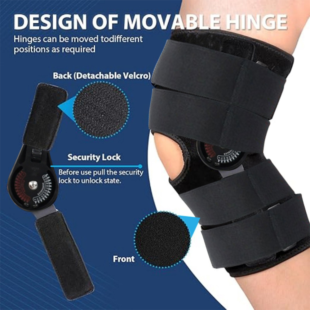 NEENCA Hinged Knee Brace, Adjustable Knee Immobilizer with Side Stabilizers of Locking Dials,for Men and Women.Adjustable size.