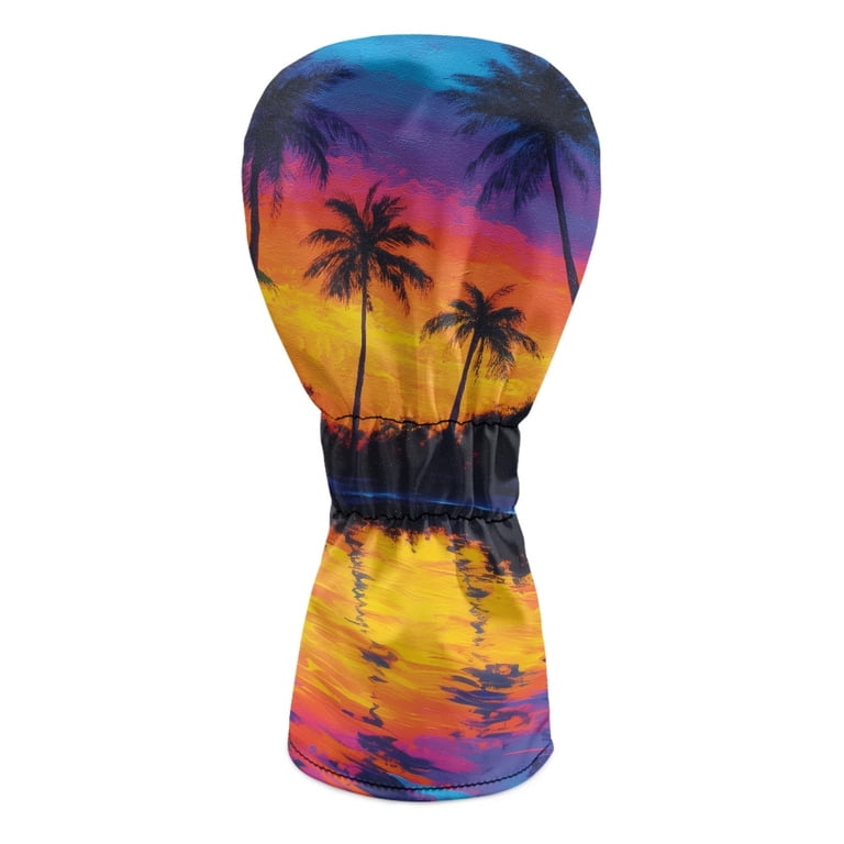Yuyamidu Colorful Sunset Golf Club Head Covers Coconut Tree Driver
