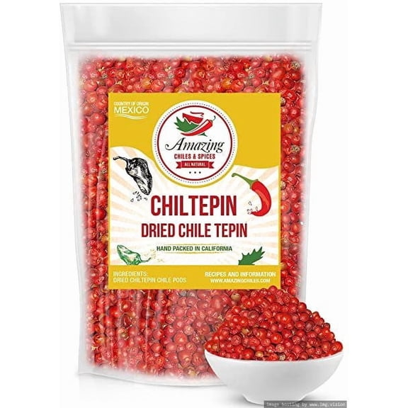 Dried Chiltepin Peppers (Chile Tepin) – 1oz Bag - Great For Use with Seafood, Sauces, Stews, Salsa, Meats. Very Hot with a Smoky Flavor. Air Tight Resealable Bag (1 Ounce (Pack of 3))