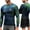 Blue/Green, variant on Fusion Long Sleeve Jiu Jitsu Rashguard - Black/Purple, Small