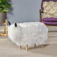 thumbnail image 1 of Levi Furry Yak Ottoman, White, 1 of 7