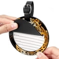 thumbnail image 2 of Leopard Set of 2pcs PU Leather Round Suitcase Tags with Privacy Cover and Name ID Tag - Ideal for Travel Luggage, Handbags, Backpacks, School Bags, 2 of 6