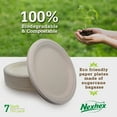 thumbnail image 3 of NexHex 7" Paper Plates [150-Pack] Brown AFN1Compostable Disposable Biodegradable Premium Natural Eco-Friendly Bagasse, Made of Sugar Cane Fibers Heavy-Duty Quality, 3 of 3