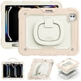 thumbnail image 6 of for iPad Pro 11 Inch 5th Gen 2024 Kids Case Heavy Duty Rugged Shockproof Silicone Hybrid Protective Case Cover Stand + Pencil Holder + Screen Protector for iPad Pro 11 2024 - Rosegold, 6 of 8