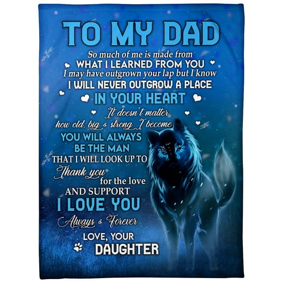 To My Dad So Much Of Me Is Made From What I Leaned From You Fleece Blanket Home Decor Bedding Couch Sofa Soft, 30x40in Fleece Blanket