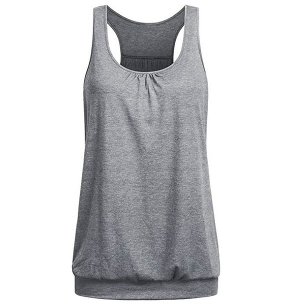 nipocaio Womens Yoga Shirts Banded Bottom Loose Fit Workout Tank Tops