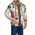thumbnail image 2 of Kdxio Christmas Gingerbread Cookies Print Men Hoodies Casual Hoodies for Men with Zip Pockets Full Zip Long Sleeve Sweatshirt Sports Hooded Jacket-Small, 2 of 5