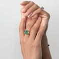 thumbnail image 4 of Gem Stone King 18K Yellow Gold Plated Silver Green Malachite Ring for Women (10.30 Cttw, Gemstone Birthstone, Emerald Cut 14X10MM, Available in Size 5, 6, 7, 8, 9), 4 of 5
