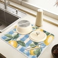 thumbnail image 2 of Yayeee Dish Drying Mat for Kitchen Counter 18" x 24" Microfiber Super Absorbent Coffee Decorative Pad, Retro Lemon Leaves, 2 of 9