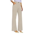 thumbnail image 2 of acuever Suit Trousers Women's High Waist Trousers Wide Leg Fabric Trousers Elegant Trousers Straight Leg Trousers Business Outfit Trousers Long Drawstring Women's Casual Pants Yoga Pants（S）, 2 of 7