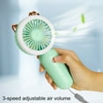 thumbnail image 3 of Fairnull Mini Fan Mute Rechargeable ABS Shell Students Mini USB Desk Fan with LED Light for Daily Use, 3 of 8