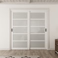 thumbnail image 2 of 72" x 80" Height Forested Glass Sliding Door Kit - 5-Lite Design for Closet Door Hardware kit including, Black Handles, 2 of 8