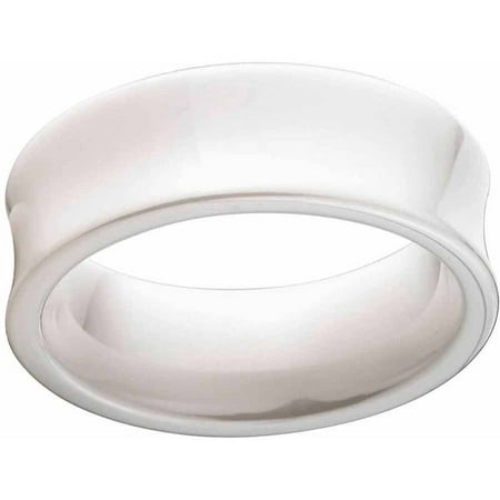 Polished White Ceramic Wedding Band with Comfort Fit Design