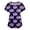 Dark Purple, variant on Halloween Scrub Tops for Women Plus Size Funny Print V Neck Trendy Loose Graphic Tees Cute Halloween Printed Holiday Nurse Uniform Shirts with Pockets Black S