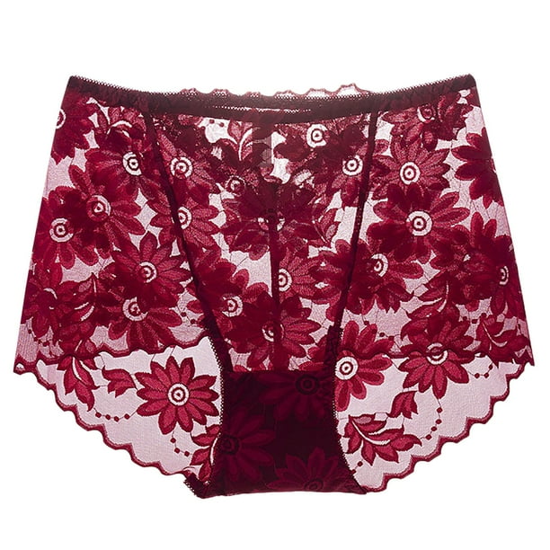 Gibobby Ropa Interior Elastica para Mujer Ropa interior de mujer Ropa interior de tamano Cintura alta pequena Calzoncillos sin de encaje para mujer Vino L Bodega Aurrera en linea