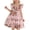 Pink, variant on Asxite Girls 4-12 Years Ruffle Cap Sleeve Print Heart Sleeveless Dress