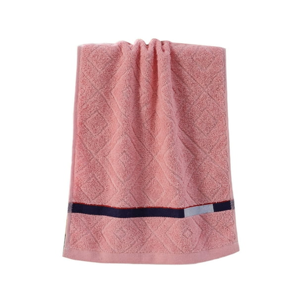 Toalla de algodón con detalles bordados, tamaño 73 x 33 cm, para uso personal, color rosa, café y verde, para uso doméstico, absorbente, secado eficaz, textura suave, uso delicado, lavable a máquina,