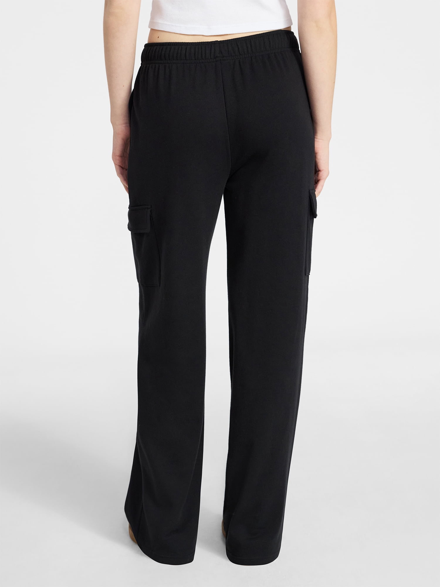 No Boundaries French Terry Cargo Pants, 30" Inseam, Women's XXS-XXL