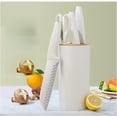 thumbnail image 3 of Professional Kitchen Knife Set with Universal Block Suitable Kitchen Knife 5 Pieces for Home Restaurant Non-Stick Cooking Knife ﻿ (White), 3 of 7