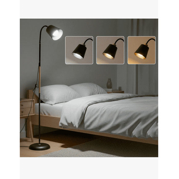 Lámpara De Piso Moderna Led color negro
