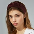 thumbnail image 3 of Unique Bargains 1 Pcs Knotted Headbands Women Hairband Hair Hoop for All Hair Hair Accessories Dark Red, 3 of 7
