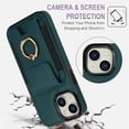 thumbnail image 5 of SaniMore for iPhone 15 Plus Case with Metal Rotating Ring Kickstand RFID Blocking Card Slots PU Leather Anti-scractch Wear-resitant Shockproof Wallet Cover for iPhone 15 Plus(6.7" 2023), Green, 5 of 9
