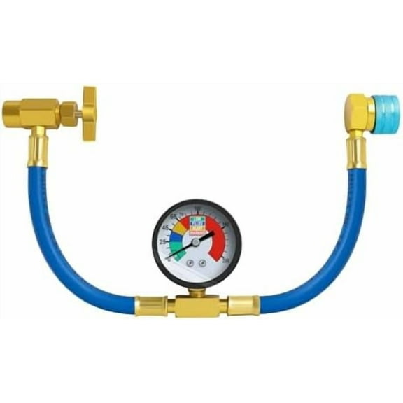 R1234YF Refrigerant Charge Hose Kit, R-1234YF AC Refrigerant Can Hose with Gauge, 1/2 LH Can Opener Tap and R1234YF Low Side Adapter$$Vehicle Parts & Accessories