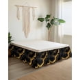 thumbnail image 2 of Black Gold Bed Skirt Marble Luxury Abstract Abstract Fluid Texture Bed Skirts Queen Size 16 Inch Drop, Wrap Around Dust Ruffle&nbsp;Bedskirt with Adjustable Elastic Belt for Queen Size Beds, 2 of 7