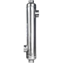 Wisewater Pool Heat Exchanger 155kBtu Stainless Steel 316L Opposite Ports 1 1/2" & 1" NPT for 11,900 Gallon Pool Heating