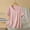 Pink, variant on XFYSSS Fashion Women's Summer Plus Size Solid Color Loose and Versatile T-Shirt Short Sleeved Cross V-Neck Top V-Neck Top XL-4XL
